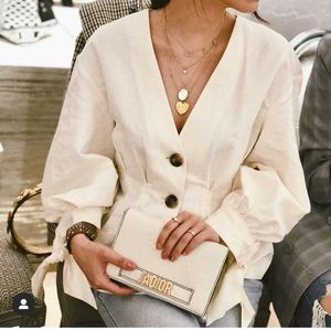 Zara Top with Tie Knot Sleeves